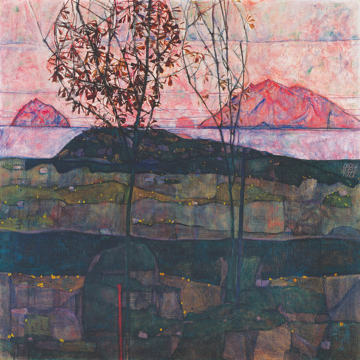 Painting from Egon Schiele - Versinkende Sonne